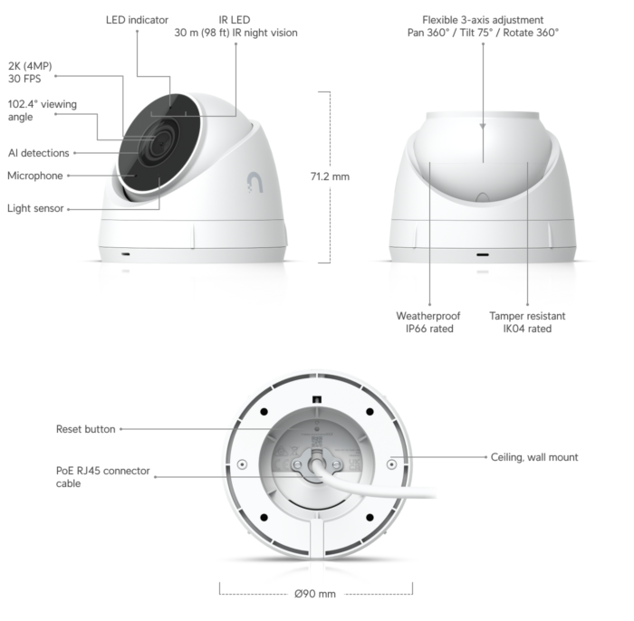 UVC-G5-Turret-Ultra Unifi Video Camera de sécurité IP