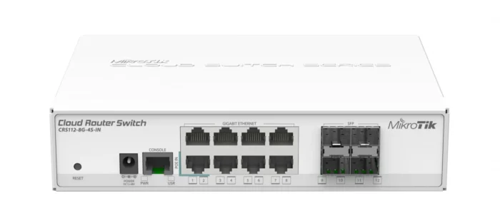 MikroTik CRS112-8G-4S-IN Commutateur Géré L3, 8 Gigabit PoE, 4 SFP