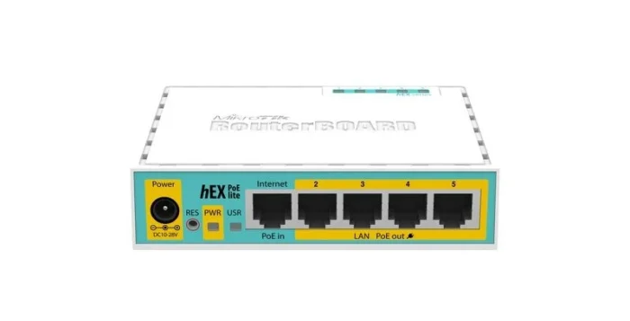 Mikrotik RB750UPR2 hEX PoE lite Routeur connecté Fast Ethernet Blanc