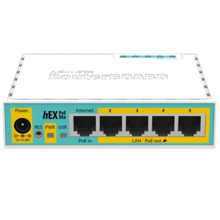 Mikrotik RB750UPR2 hEX PoE lite Routeur connecté Fast Ethernet Blanc